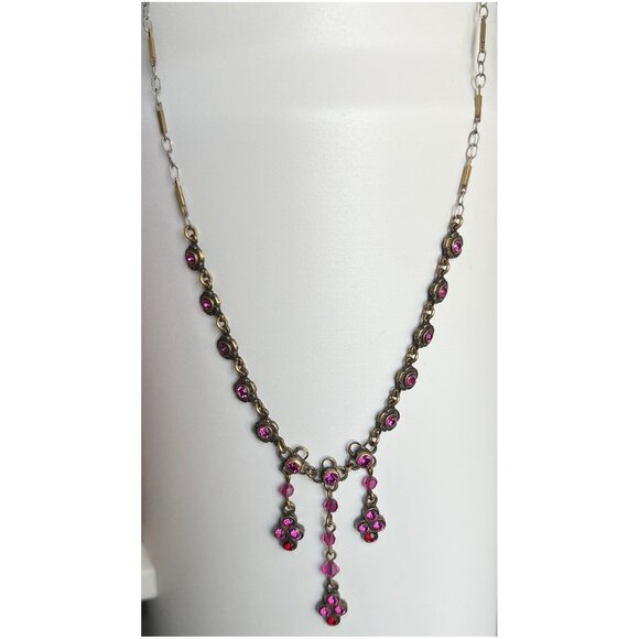 LIZ PALACIOS Pink Swarovski crystals necklace - Picture 2 of 9